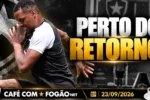Kaio Pantaleão avança em recuperação física e se reapresenta ao Botafogo