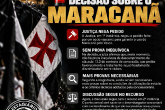 Maracanã: Justiça nega pedido de sócio para garantir uso do estádio pelo Vasco