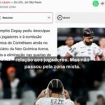 Memphis Depay lamenta erro decisivo e pede desculpas ao elenco do Corinthians