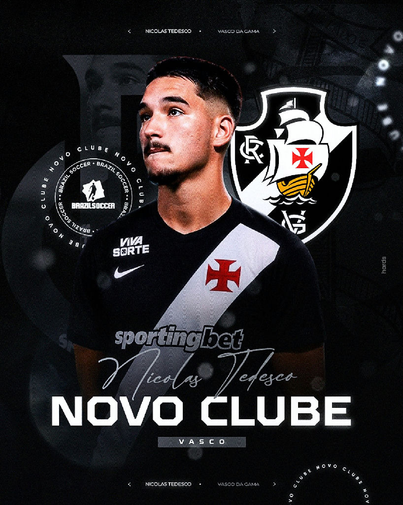 Nicolas Tedesco celebra chegada ao elenco sub-20 do Vasco da Gama
