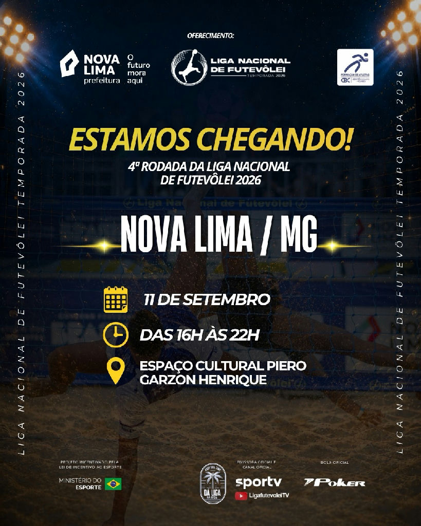 Nova Lima recebe a quarta rodada da Liga Nacional de Futevôlei nesta sexta-feira
