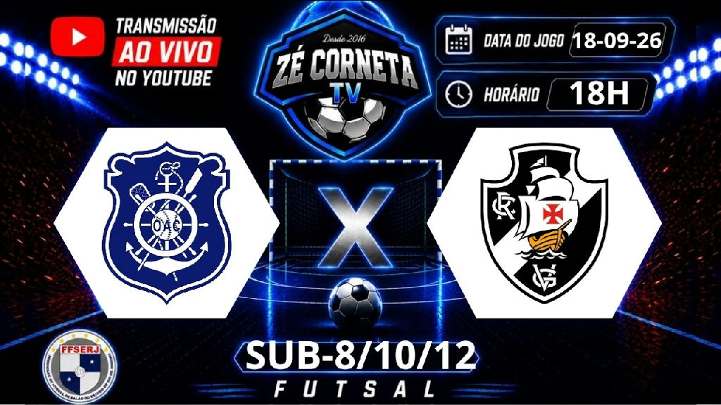 Olaria e Vasco se enfrentam pelo campeonato estadual de futsal nas categorias de base