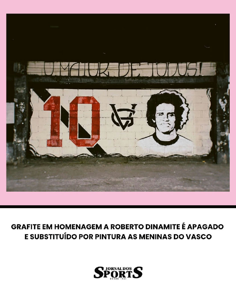 Pintura de Roberto Dinamite perto de São Januário é apagada e grupo pede desculpas