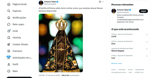 Polêmica sobre Nossa Senhora Aparecida reacende debates eleitorais