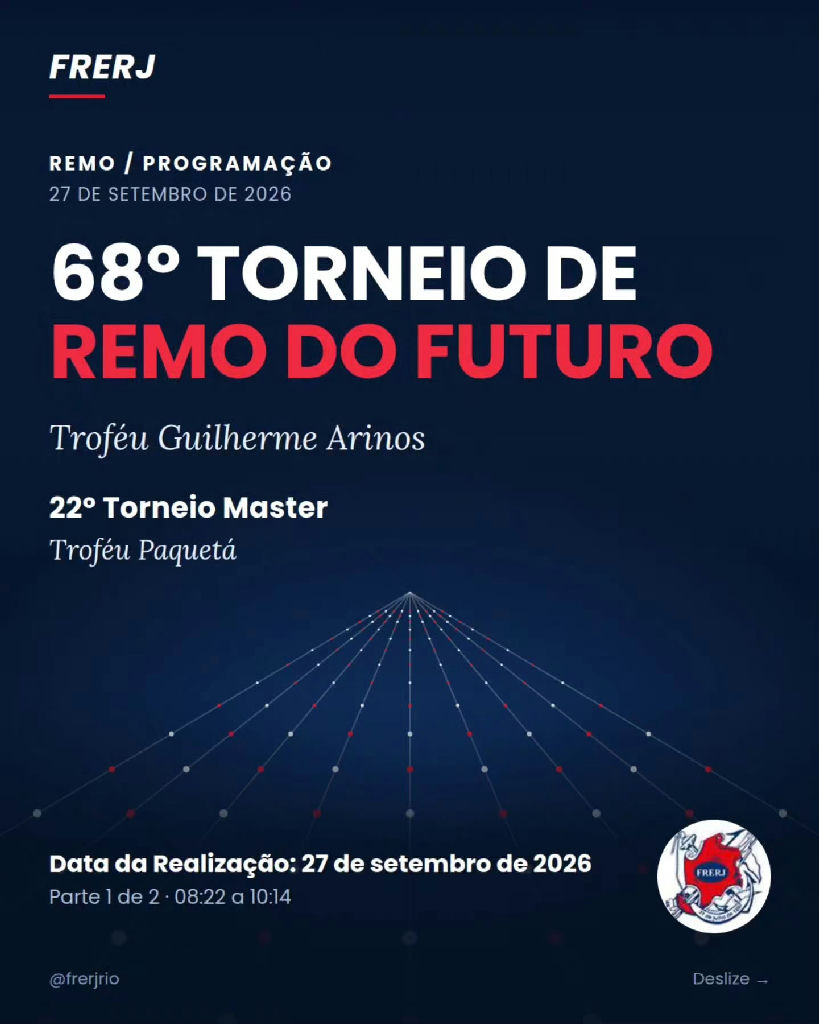 Remo do Futuro e Torneio Master movimentam o calendário esportivo carioca neste domingo