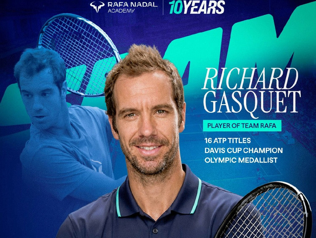 Richard Gasquet é o primeiro nome confirmado para o evento de 10 anos da Rafa Nadal Academy