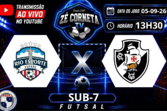 Rio Esporte e Vasco se enfrentam pelo Campeonato Estadual de Futsal Sub-7