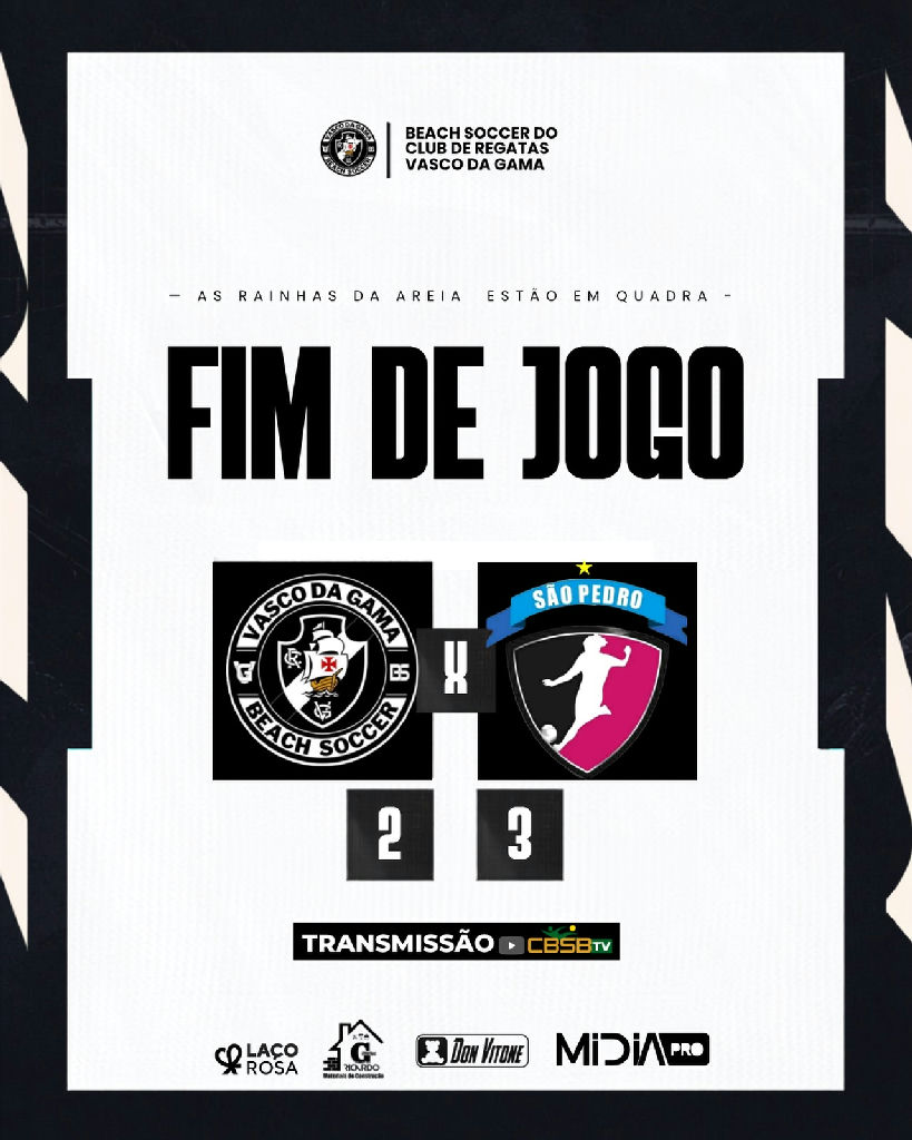 São Pedro vence o Vasco por 3 a 2 na rodada de abertura da Supercopa do Brasil de beach soccer
