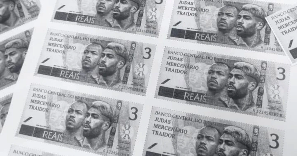 Torcida do Botafogo cria notas de três reais para provocar ex-jogadores