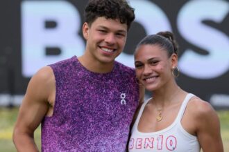 Trinity Rodman celebra vitória de Ben Shelton no US Open