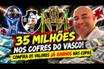 Vasco acumula 35 milhões em premiações nas copas da temporada