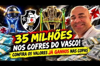 Vasco acumula 35 milhões em premiações nas copas da temporada