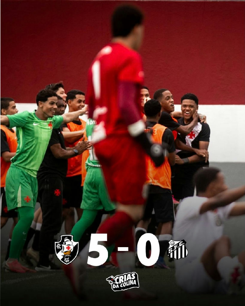 Vasco aplica goleada de 5 a 0 sobre o Santos pelo Campeonato Brasileiro Sub-17