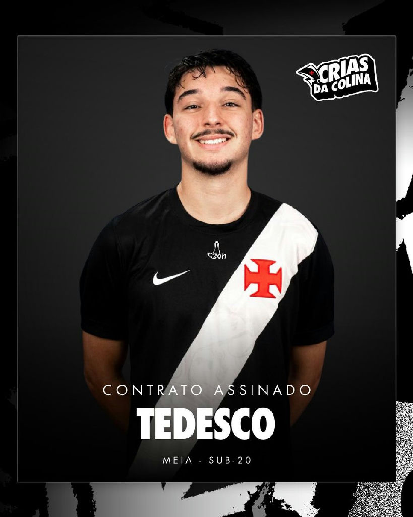 Vasco da Gama assegura jovem talento Tedesco para o elenco Sub-20 com contrato profissional