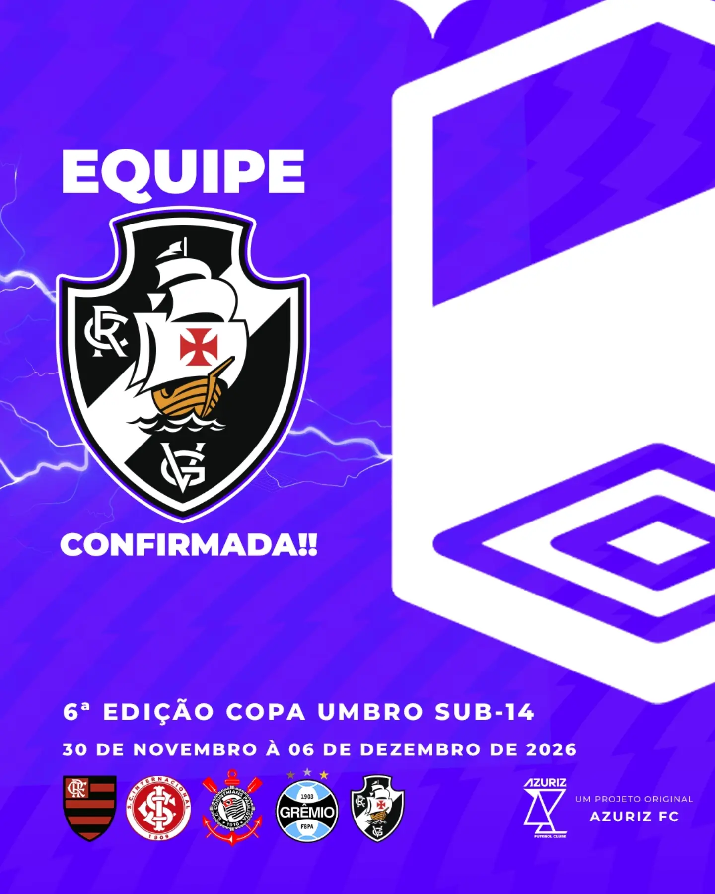 Vasco da Gama assegura participação na Copa Umbro Sub-14 de 2026