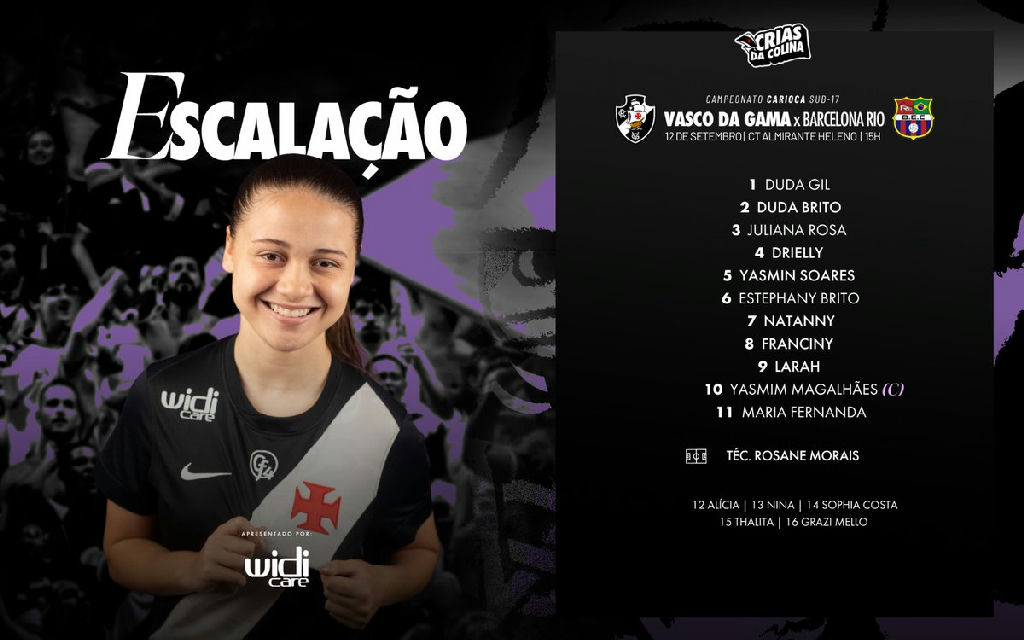 Vasco da Gama define escalação para confronto no Campeonato Carioca Sub-17
