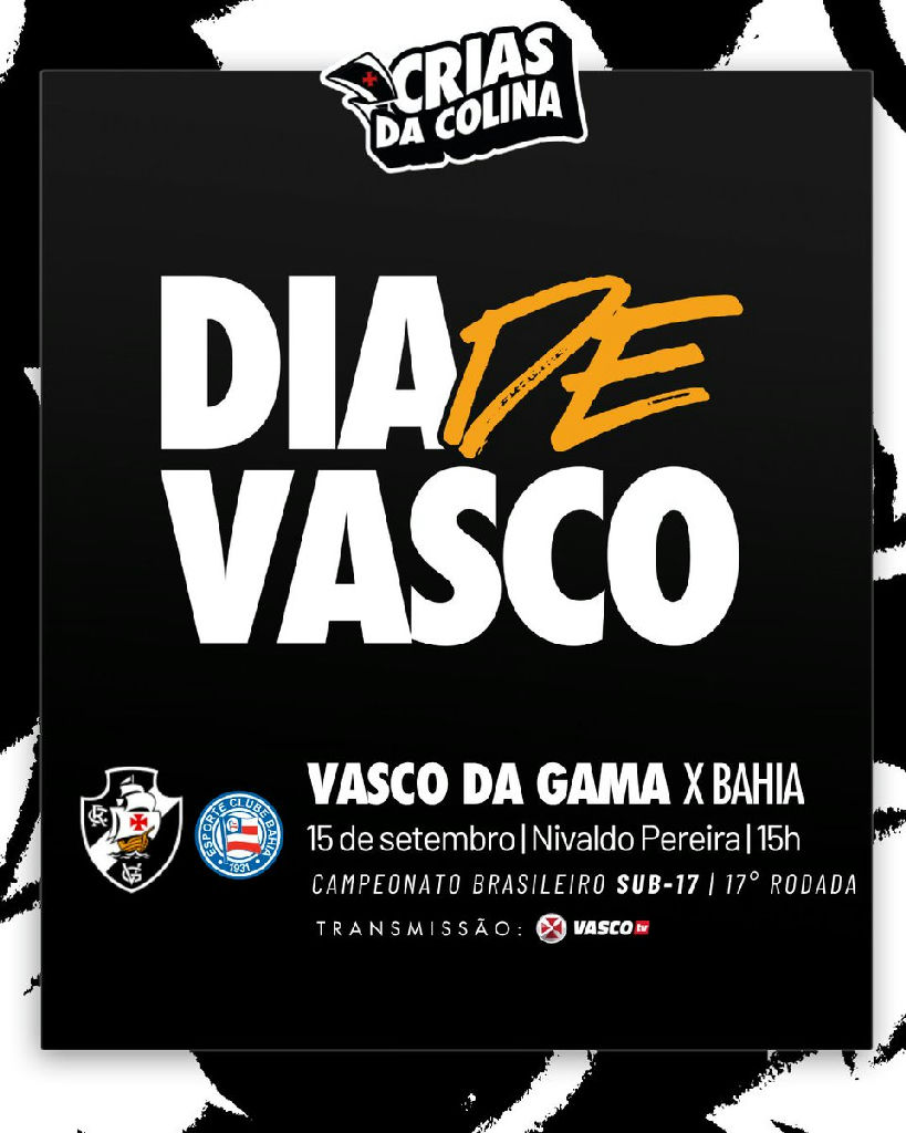 Vasco da Gama encara o Bahia pelo Campeonato Brasileiro sub-17 no Nivaldo Pereira