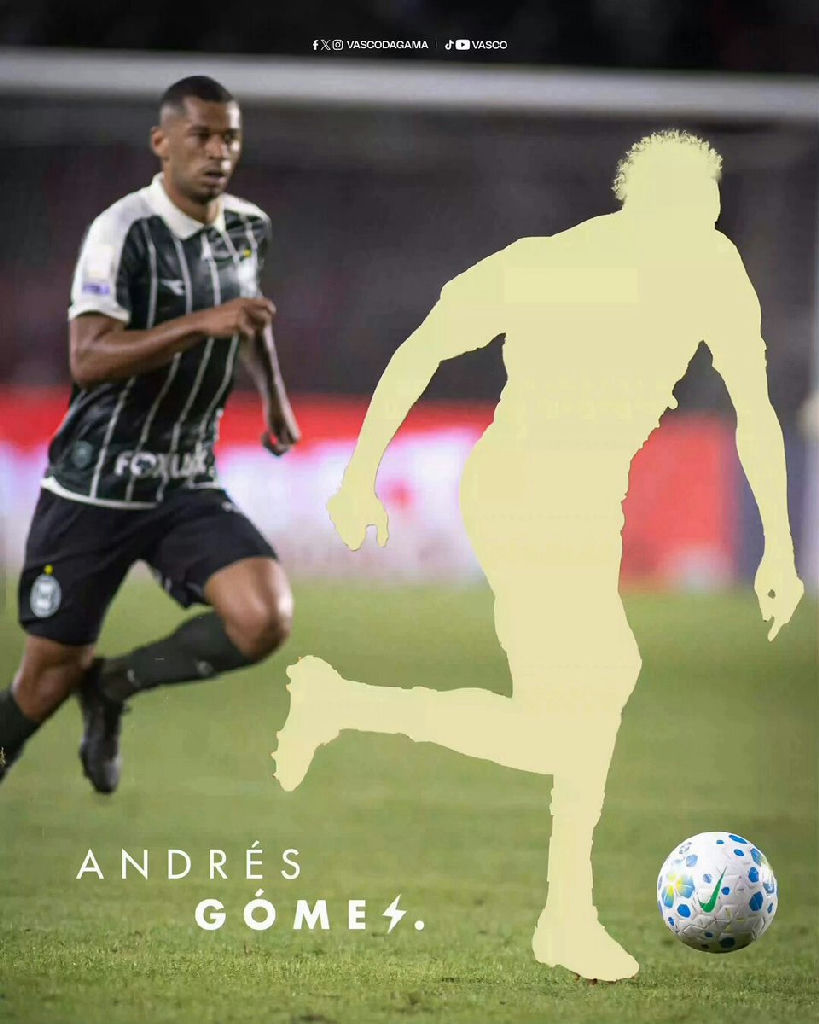 Vasco da Gama provoca torcida com desafio sobre velocidade de Andrés Gómez