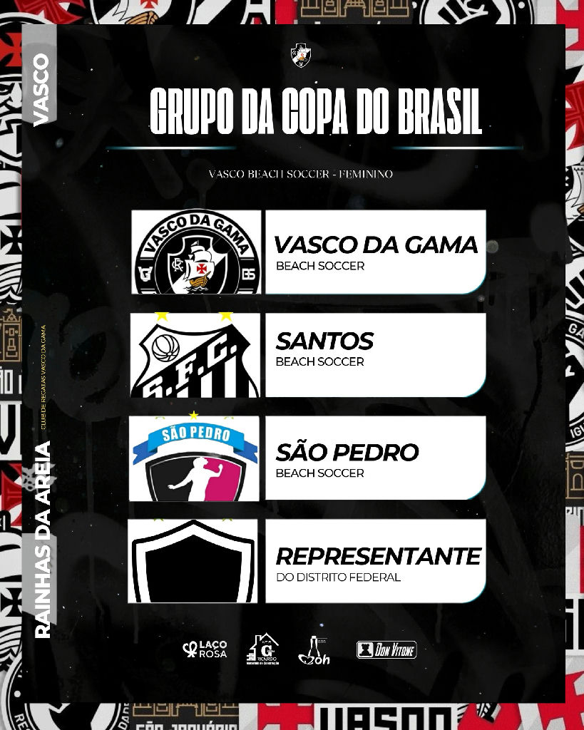 Vasco da Gama revela grupo para a Copa do Brasil de Beach Soccer Feminino