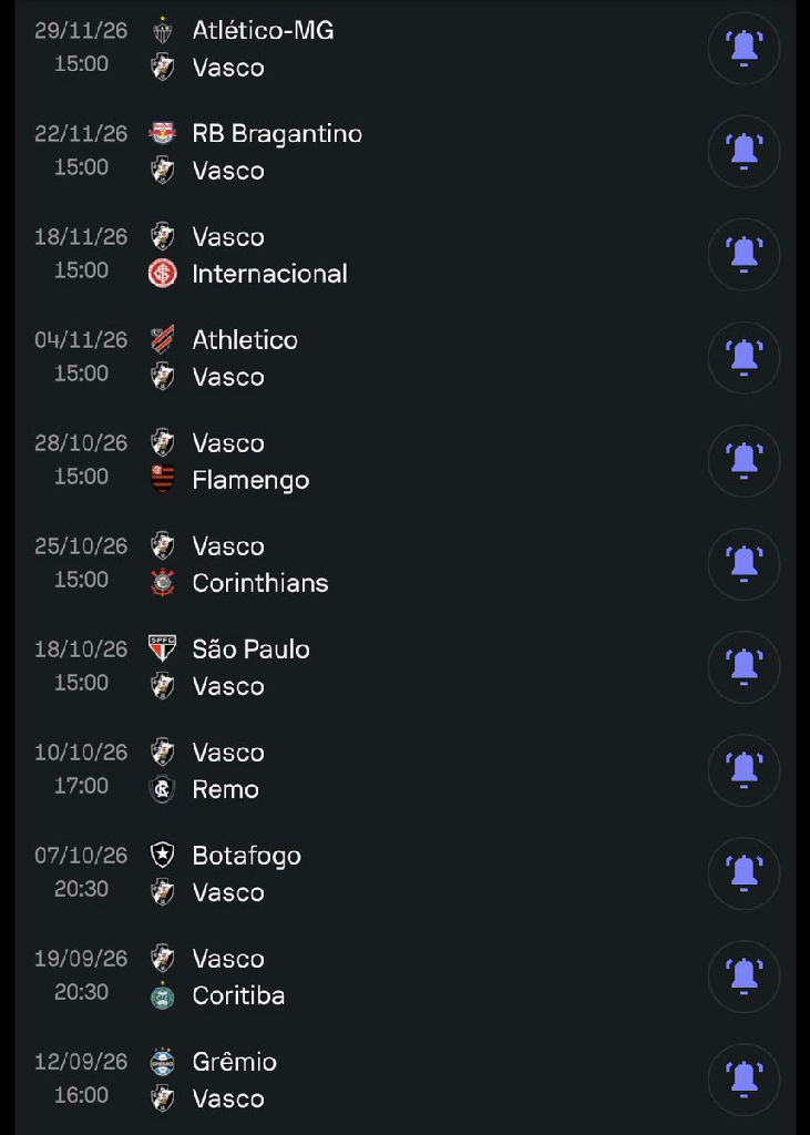 Vasco define roteiro decisivo na reta final do Campeonato Brasileiro
