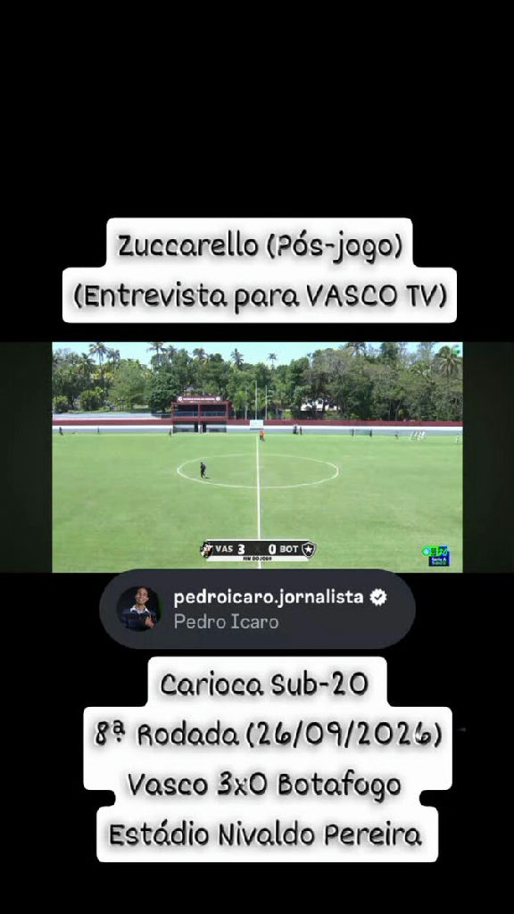 Vasco domina Botafogo e vence por 3 a 0 no Carioca Sub-20