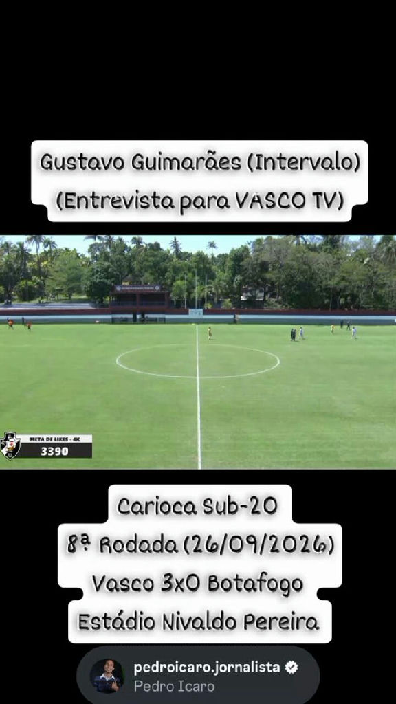 Vasco domina Botafogo no Carioca Sub-20 com atuação de gala de Gustavo Guimarães