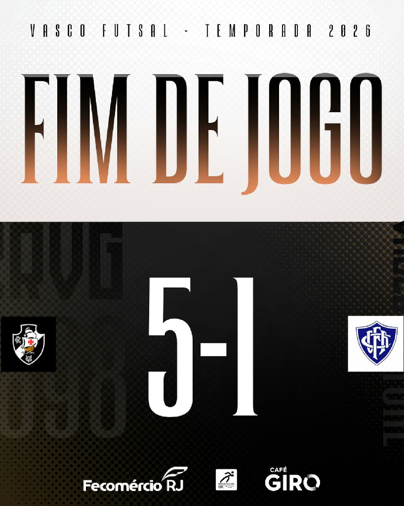 Vasco domina Canto do Rio e goleia por 5 a 1 no Estadual de Futsal