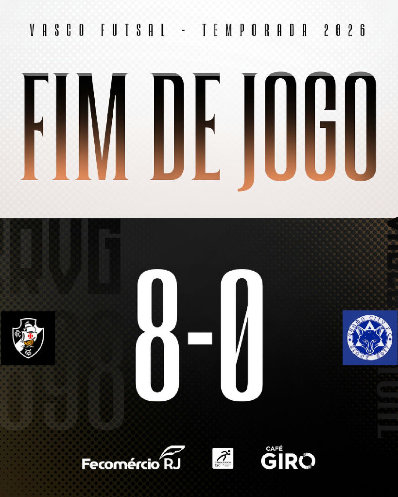Vasco domina quadra e aplica goleada histórica de 8 a 0 sobre o Grama City