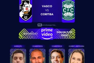 Vasco e Coritiba têm equipe de transmissão definida para o duelo da Série a