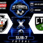 Vasco e CTC se enfrentam pelo campeonato estadual de futsal sub-7