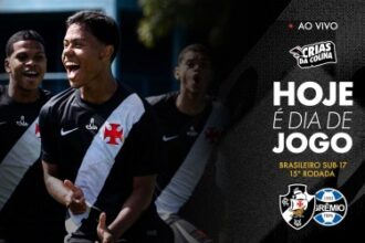 Vasco e Grêmio se enfrentam pela 15ª rodada do Campeonato Brasileiro sub-17