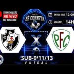 Vasco e Palmeira se enfrentam em rodada decisiva do futsal de base