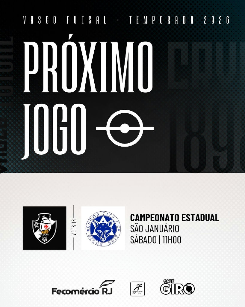Vasco encara o Grama City em São Januário pelo Campeonato Estadual de futsal