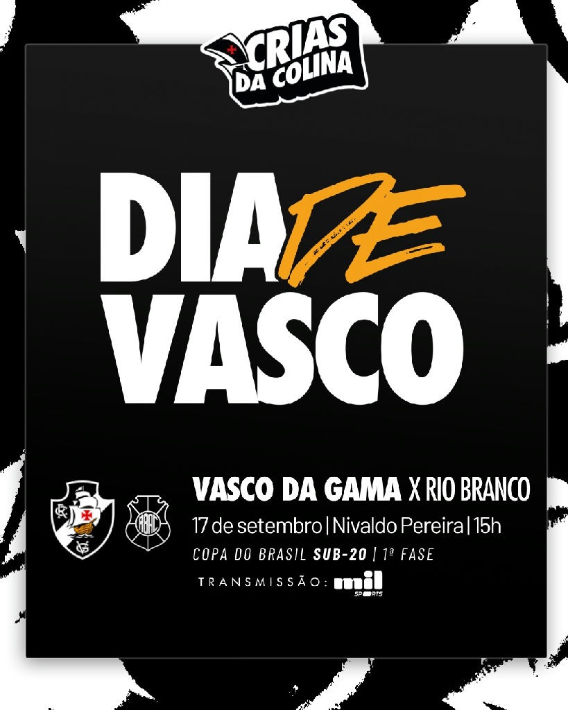 Vasco encara o Rio Branco-es nesta quinta-feira, às 15h, pela estreia na Copa do Brasil Sub-20