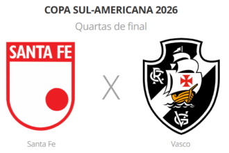 Vasco enfrenta o Santa Fe em Bogotá pelas quartas de final da Copa Sul-americana 2026