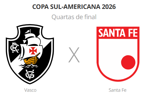 Vasco enfrenta Santa Fe em São Januário por vaga na semifinal da Copa Sul-americana