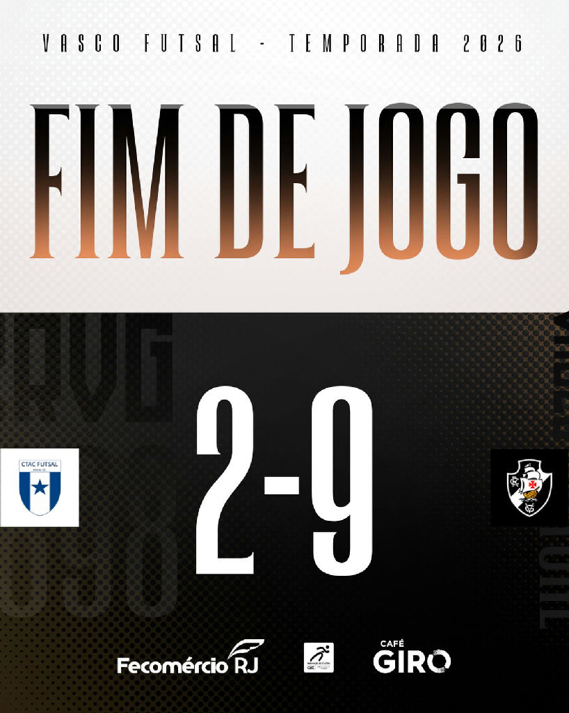 Vasco Futsal estreia na Taça Brasil 2026 com goleada expressiva sobre o CTAC