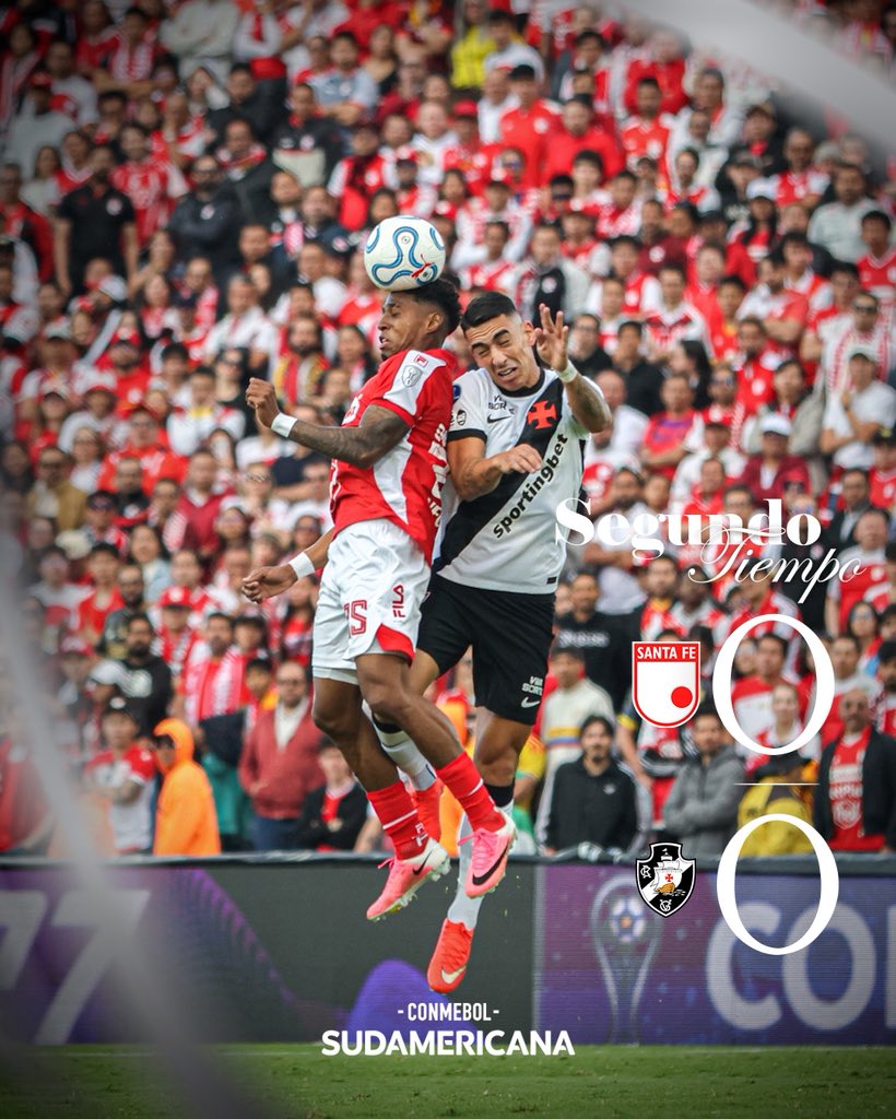 Vasco mantém equipe inicial para o segundo tempo contra o Santa Fe na Sul-americana