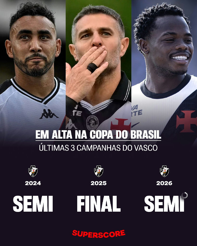 Vasco mantém regularidade e alcança a terceira semifinal consecutiva na Copa do Brasil