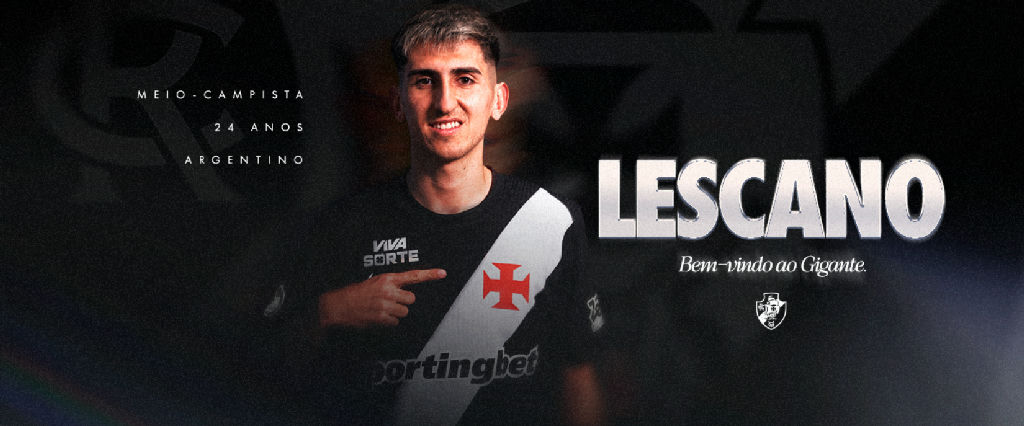Vasco oficializa a contratação do meia argentino Lescano para a temporada 2026
