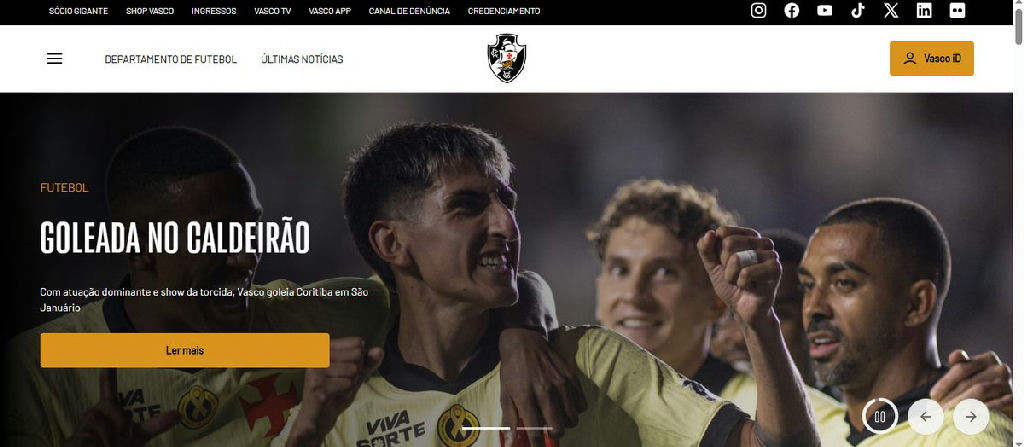 Vasco renova identidade visual de seu portal oficial para aproximar torcida