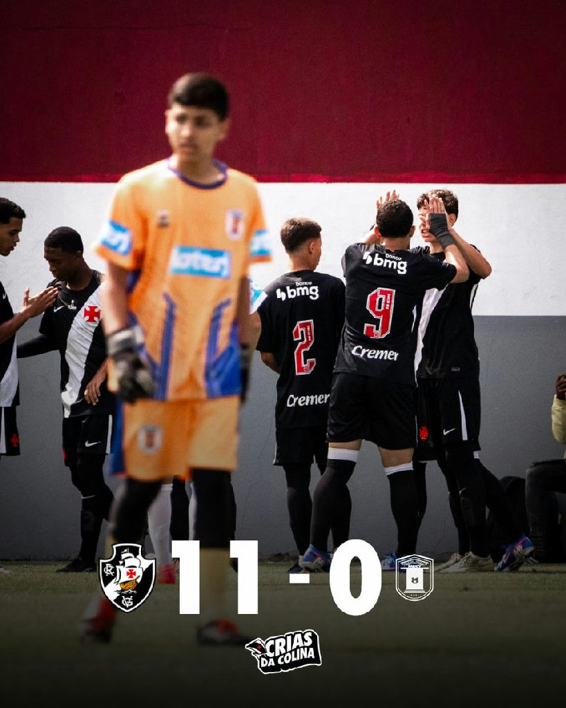 Vasco Sub-16 aplica goleada expressiva sobre o Paraty no Torneio Guilherme Embry