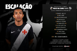Vasco Sub-17 anuncia escalação para confronto decisivo contra o Santos no Brasileiro