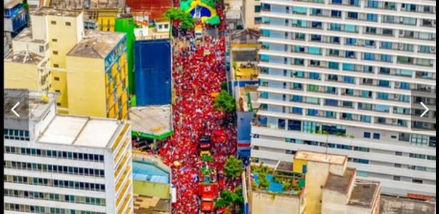 A ocupação da rua Augusta por multidão em ato político na capital paulista