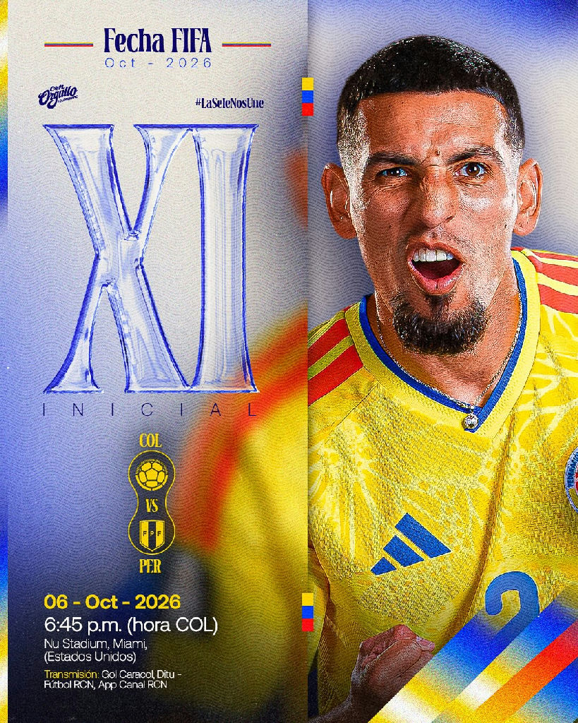 Andrés Gómez é confirmado como titular da Colômbia para confronto contra o Peru em Miami