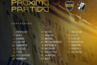 Boca Juniors define lista de relacionados para o confronto diante do Vasco