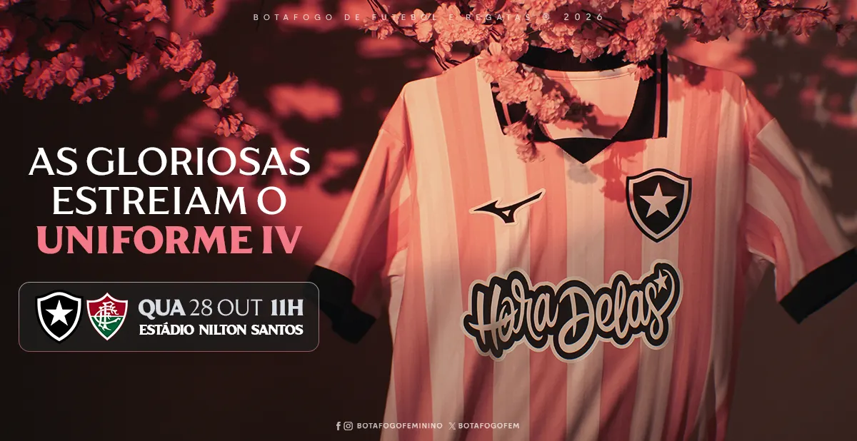 Botafogo estreia uniforme rosa em compromissos pelo estadual feminino e Brasileirão masculino