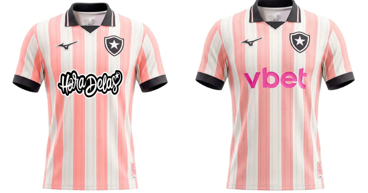Botafogo lança nova camisa rosa com opções de customização para torcedores