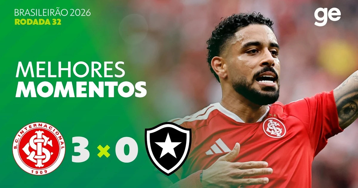 Botafogo perde para o Internacional por três a zero no Beira-Rio