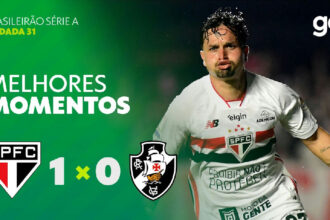 Brasileirão: são Paulo derrota o vasco pela trigésima primeira rodada